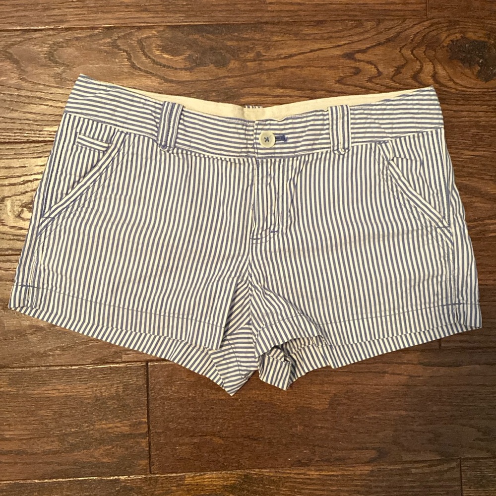 Nautical blue and white striped shorts